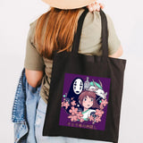 Totoro Girl Anime Manga Reusable Shopping Bag Women Canvas Tote Bags