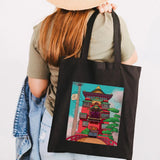 Totoro Girl Anime Manga Reusable Shopping Bag Women Canvas Tote Bags
