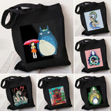 Totoro Girl Anime Manga Reusable Shopping Bag Women Canvas Tote Bags