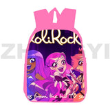 LoliRock Backpack Anime Harajuku LoliRockstar Print Satchel 12/16 Inch