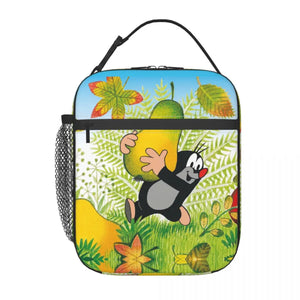 Cartoon Mole Insulated Lunch Bag Leakproof Krtek Maulwurf