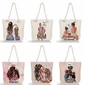 Mom And Baby Fold Women Casual Handbags - Eco Friendly Beach Shoulder Bag