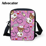 Nurse Bear Pattern Small Schoolbags Crossbody Book Bag Kids Shoulder Bag