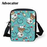 Nurse Bear Pattern Small Schoolbags Crossbody Book Bag Kids Shoulder Bag