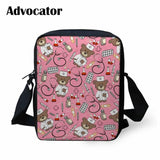 Nurse Bear Pattern Small Schoolbags Crossbody Book Bag Kids Shoulder Bag