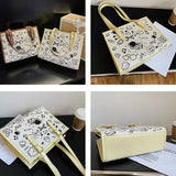 Cartoon Pattern Shoulder Bag for Women Stylish Graffiti Purses