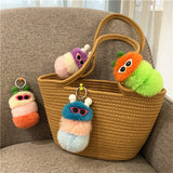 Plush Caterpillar Keychain Bag Ornaments Keyring Trinket Holder Gift