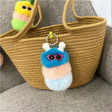 Plush Caterpillar Keychain Bag Ornaments Keyring Trinket Holder Gift