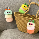 Plush Caterpillar Keychain Bag Ornaments Keyring Trinket Holder Gift