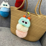 Plush Caterpillar Keychain Bag Ornaments Keyring Trinket Holder Gift