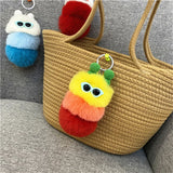 Plush Caterpillar Keychain Bag Ornaments Keyring Trinket Holder Gift