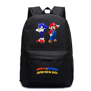 Cartoon Print School Bag Teen Boys Girls Backpack Daily Travel Bag