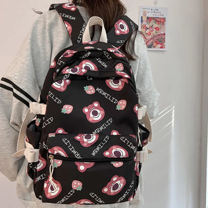 Cartoon Printing Women's Backpack College Laptop School Bag