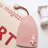 Cartoon Bunny Housekeeper Key Bag PU Leather Holder Case