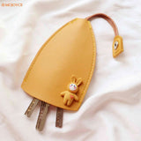 Cartoon Bunny Housekeeper Key Bag PU Leather Holder Case