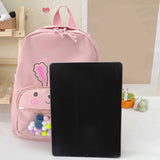 Rabbit Print Small Backpack for Kids Boys Girls Canvas Schoolbag