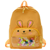 Rabbit Print Small Backpack for Kids Boys Girls Canvas Schoolbag