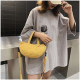 Embroidered Banana Canvas Tote Bag for Women