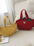 Embroidered Banana Canvas Tote Bag for Women