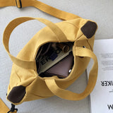Embroidered Banana Canvas Tote Bag for Women
