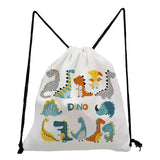 Dinosaur Printed Drawstring Bag Travel Backpack Men Women