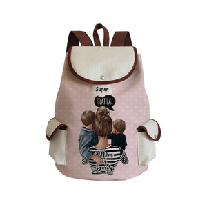 Cartoon Mama Print Backpack Outdoor Eco Friendly Beach Travel Backpack