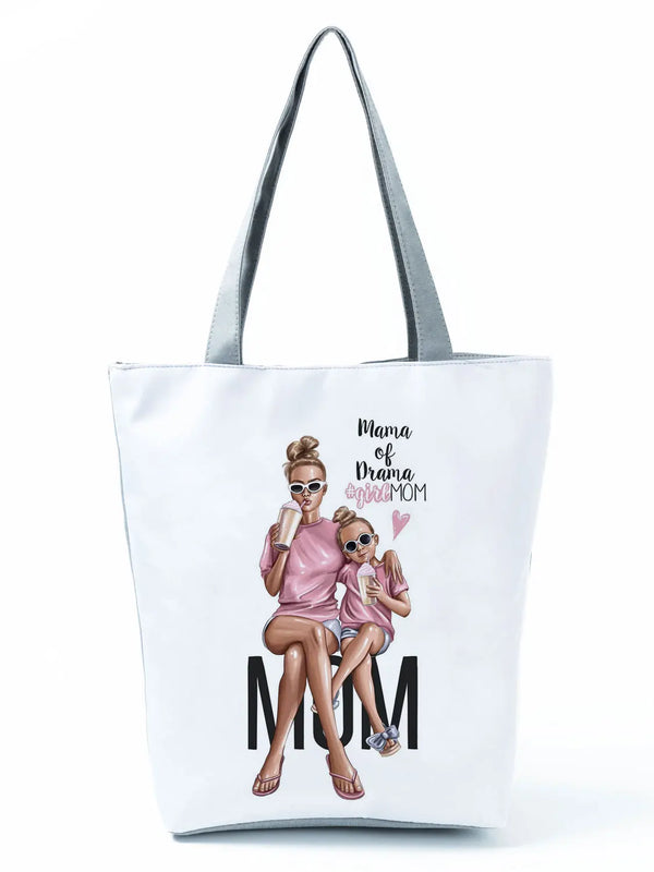 Cartoon Mama The Tote Bag Eco Reusable Shoulder Bags High Capacity