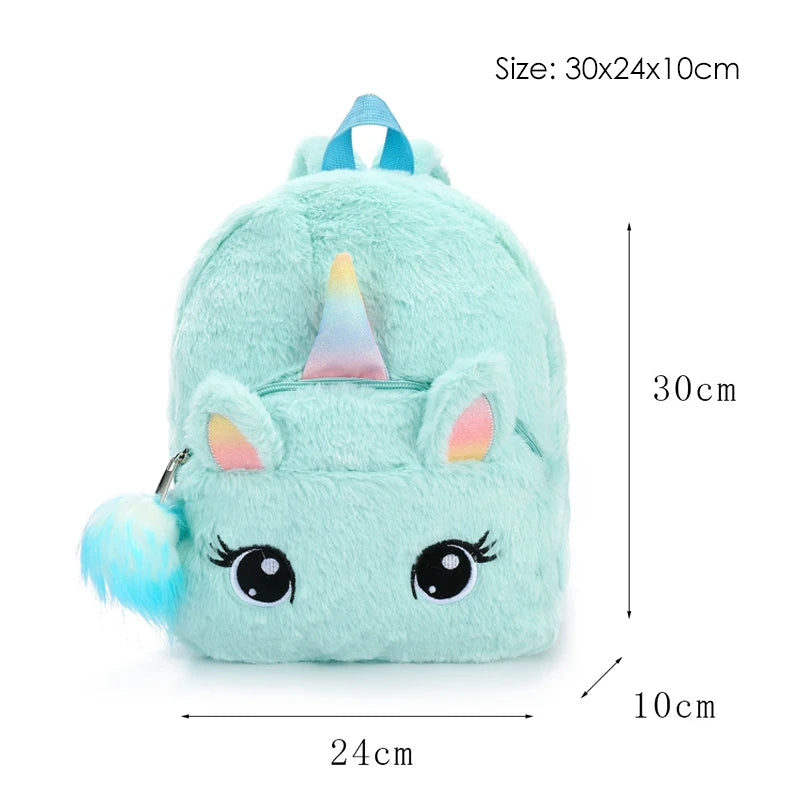Unicorn Kids School Bags Girls Soft Pink Bags Kindergarten Travel Backpack