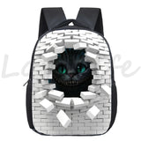 Cat 12 Inch Kindergarten School bag Student Backpack Kids Bagpack Childs Funny