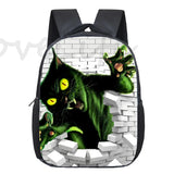 Cat 12 Inch Kindergarten School bag Student Backpack Kids Bagpack Childs Funny