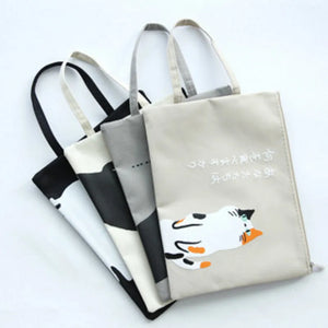 Cat A4 Document Bags Canvas Tote Briefcase