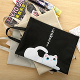 Cat A4 Document Bags Canvas Tote Briefcase