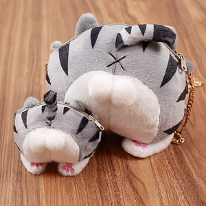 Kitty Ass Messenger Bag Soft Stuffed Toy Girls Handbag IB086