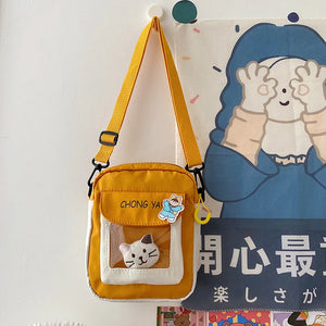 Cat Canvas Small Bag Female Cartoon Bag Summer Small Fresh Student