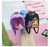 Cat Ear Transparent Backpack for Girls Harajuku Badge ITA Display Pin