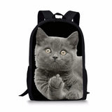 Cat Print Kids Backpack School Bags Primary School Student Schoolbags