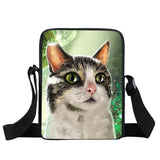 Cat Print Messenger Bag Women Handbag Girl Travel Storage Bags Lady Shoulder Bag