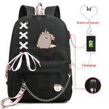 Cat School Bags For Girls Women Backpack School Bags USB Charging