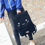Cat Schoolbags Casual Women Backpack Canvas School book Bag for Girls Back Pack