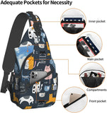 Cat Sling Bag Travel Crossbody Backpack Shoulder Pack Chest Hiking Daypack