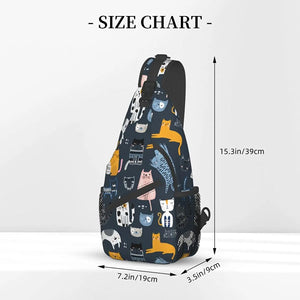 Cat Sling Bag Travel Crossbody Backpack Shoulder Pack Chest Hiking Daypack