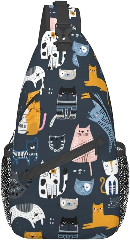 Cat Sling Bag Travel Crossbody Backpack Shoulder Pack Chest Hiking Daypack