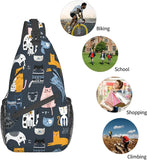 Cat Sling Bag Travel Crossbody Backpack Shoulder Pack Chest Hiking Daypack