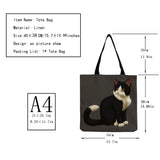 Cat Women Shoulder Bag Beach Tote Bag Cartoon Animal Printed Female Shopping Bag