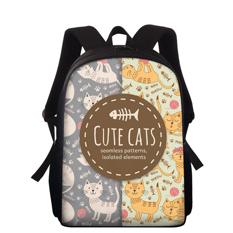 Cats Orthopedic Backpack for Kids 15 Inch Mochila