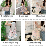 Cherry Small Tote Shopping Bag Retro Shoulder Messenger Bags Pink Girl Clutch