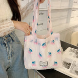 Cherry Small Tote Shopping Bag Retro Shoulder Messenger Bags Pink Girl Clutch