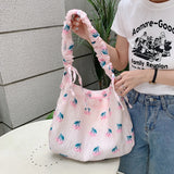 Cherry Small Tote Shopping Bag Retro Shoulder Messenger Bags Pink Girl Clutch