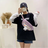 Canvas Chest Bag for Girls Casual Phone Pouch