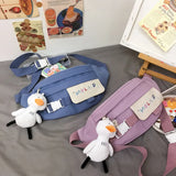Canvas Chest Bag for Girls Casual Phone Pouch